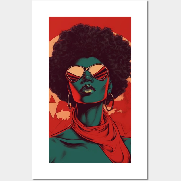 African Queen, Afro Superhero, Female Warrior, Black History Wall Art by dukito